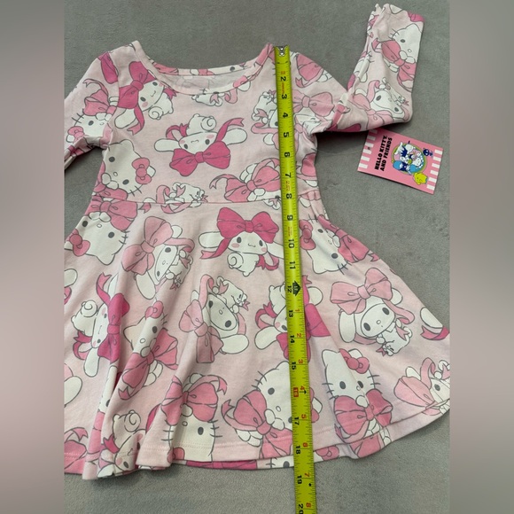 Hello Kitty & Friends Toddler Dress 2T Pink Sanrio Long Sleeve Fit Flare NWT - Picture 5 of 8